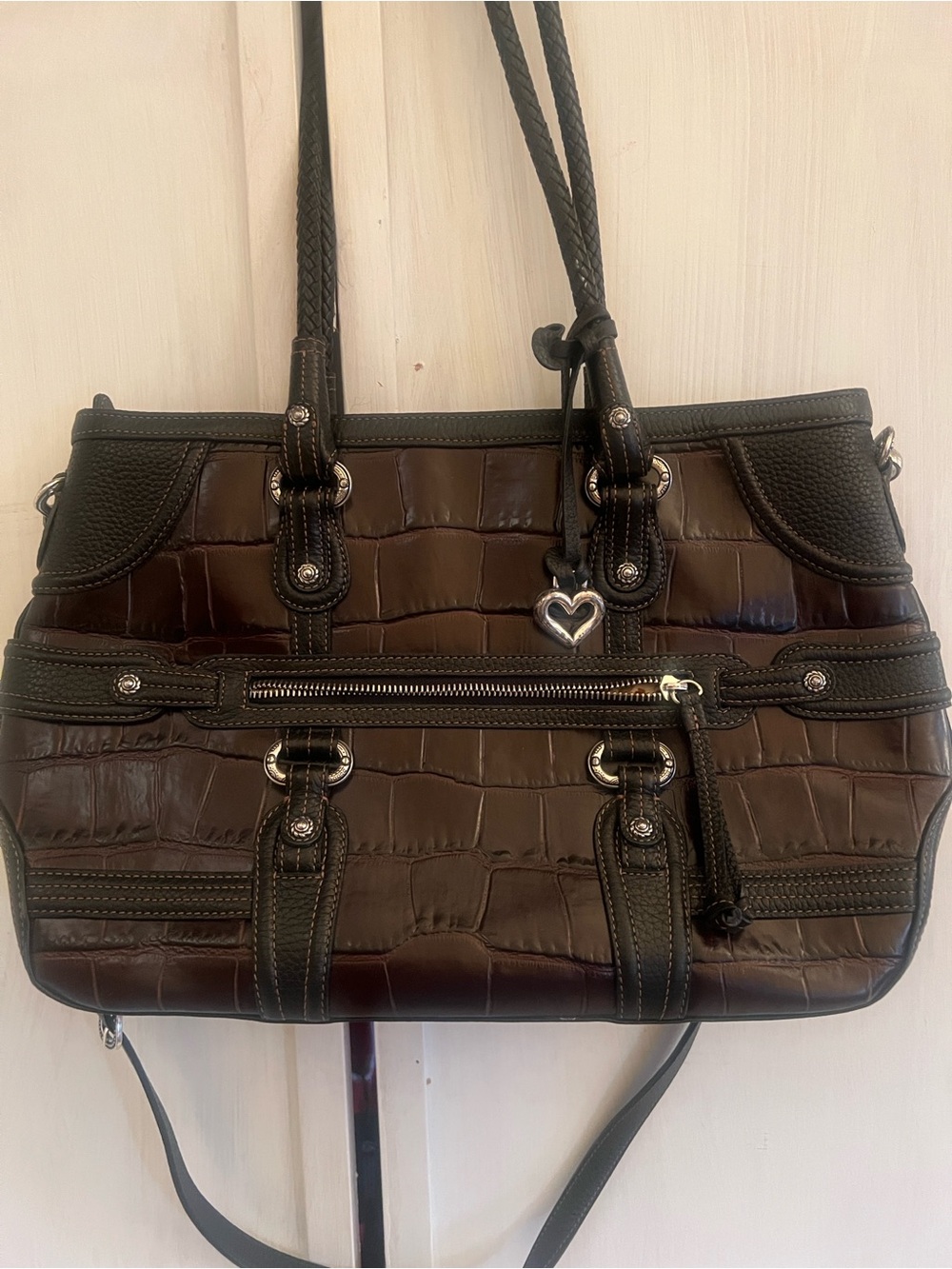 Brighton dark Brown Croc-Embossed Women's Tote